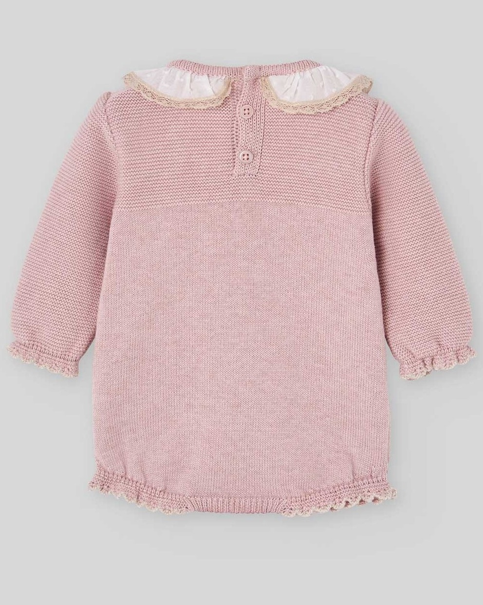 Pelele de punto rosa para bebé